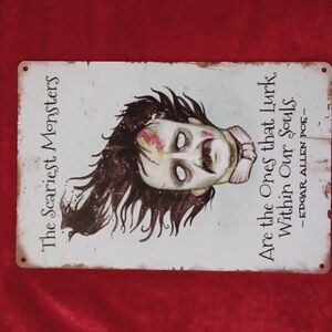 EDGAR ALLEN POE METAL SIGN 8×12 HOME DECORE READY TO HANG FUN GIFT IDEA